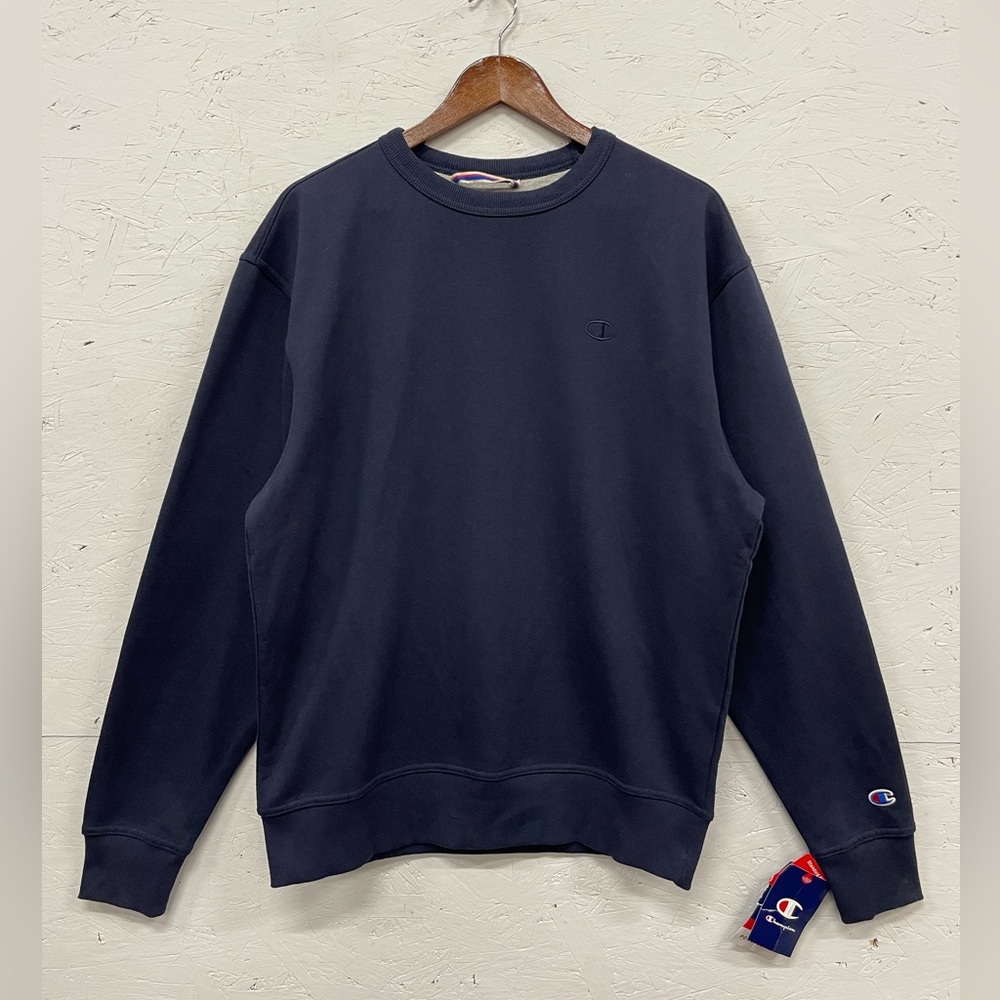 Champion Powerblend Crewneck Sweatshirt, Size M, Navy